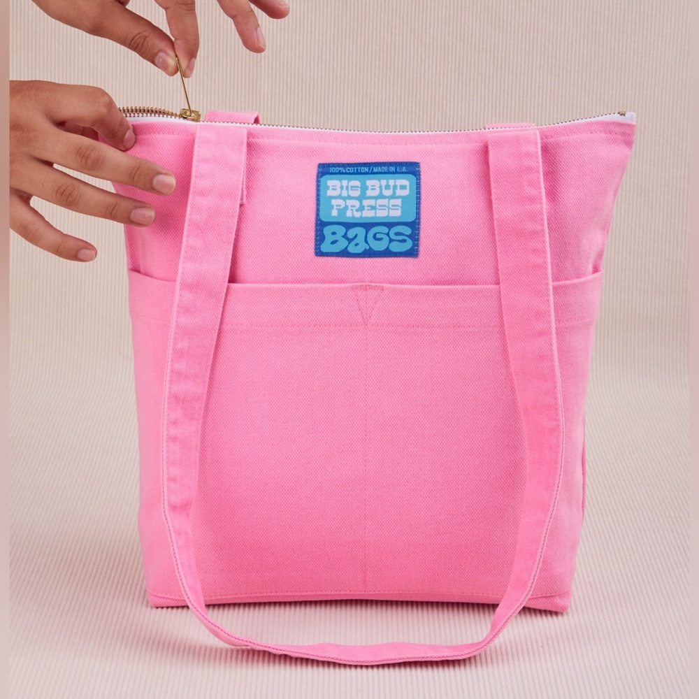 Big Bud Press Over-Shoulder Zip Mini Tote - Bubblegum Pink - Brand new!